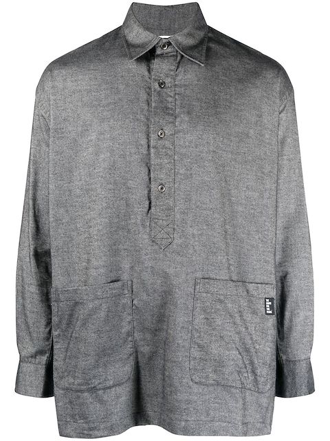 The Power For The People mélange-effect long-sleeve polo shirt