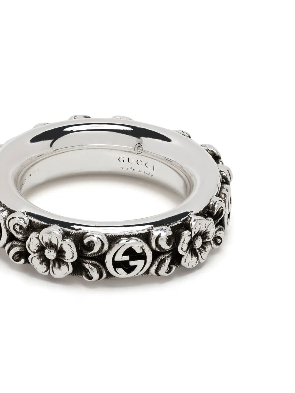 Shop Gucci Sterling Silver Interlocking G Ring