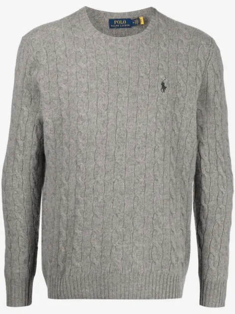 Polo Ralph Lauren pull Pony en maille torsadée