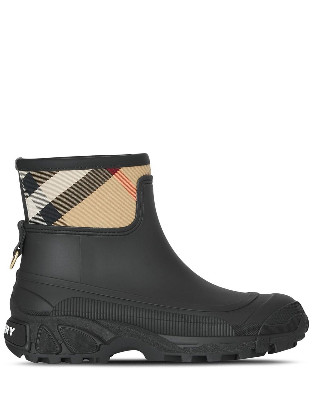 Burberry check-panel ankle boots Black