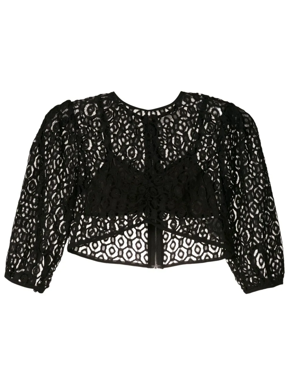 

Nk lace-pattern cropped blouse - Black