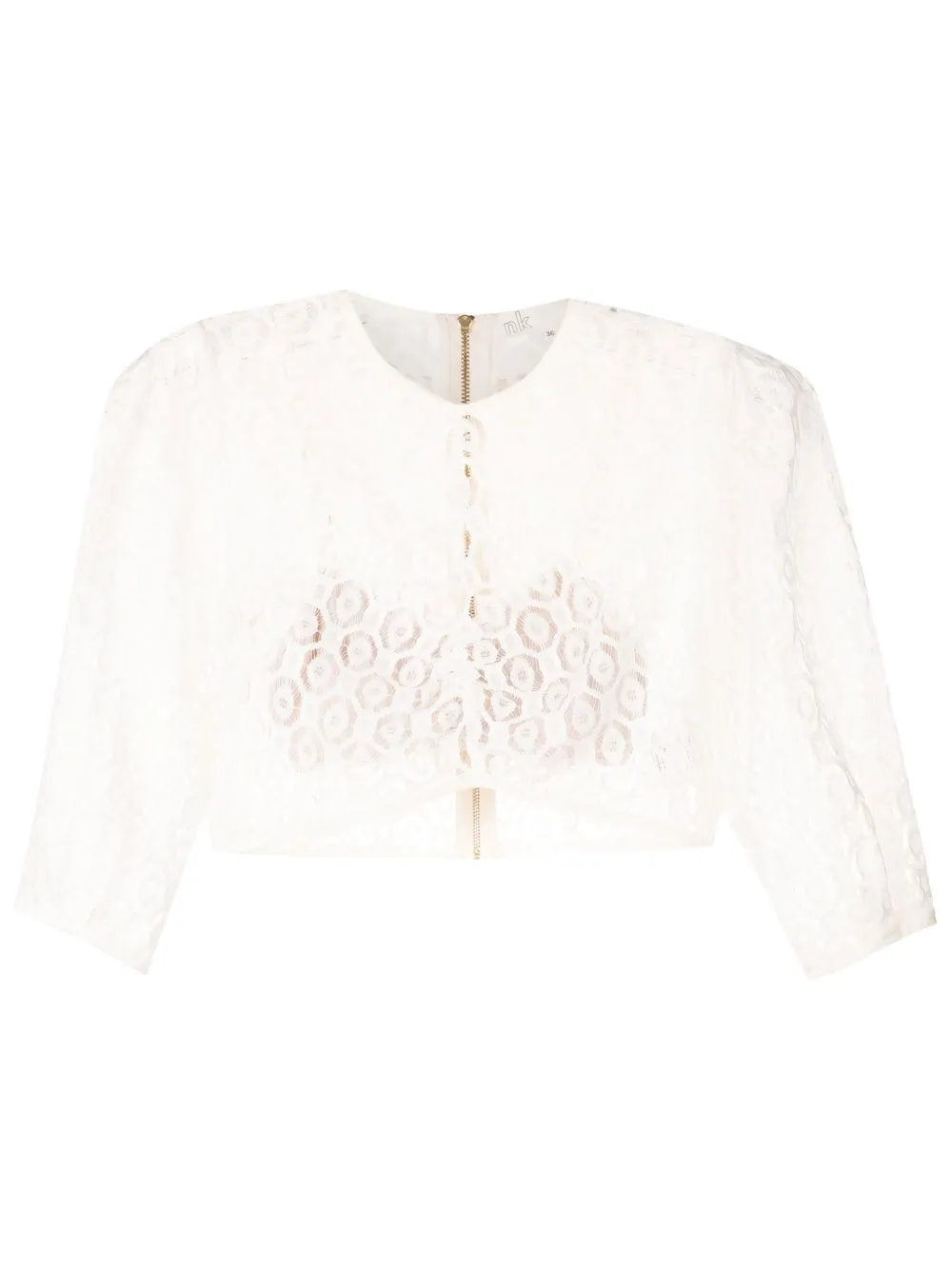 

Nk lace-pattern cropped blouse - White