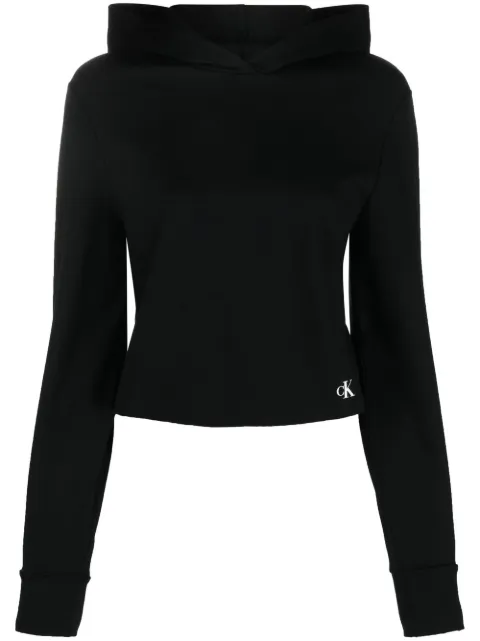 Calvin Klein Jeans cropped logo hoodie