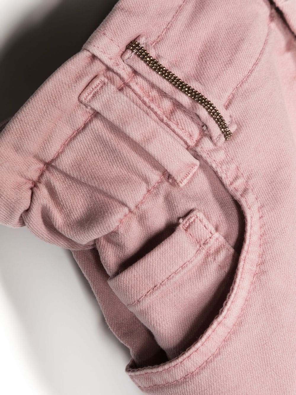 Shop Brunello Cucinelli Dyed Denim Skirt In Pink