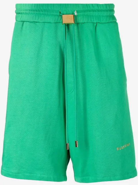 Buscemi embroidered-logo cotton track shorts