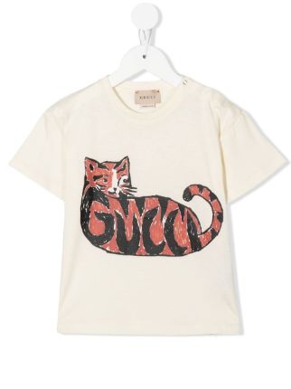 Gucci Kids グッチ・キッズ キャットモチーフ Tシャツ - FARFETCH