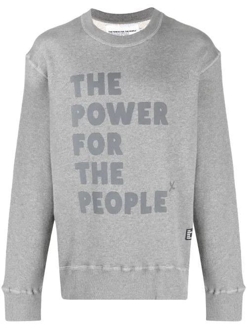 Sweat en coton biologique à logo imprimé - The Power For The People - Modalova
