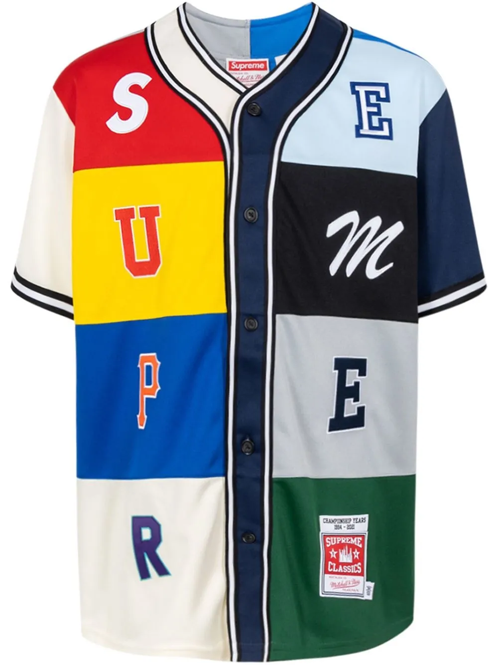 Supreme Mitchell & Ness Satin Baseball Jersey White Men's - SS23 - US