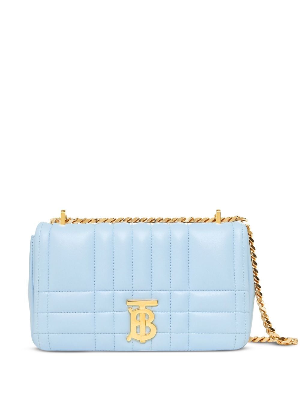 Burberry Lola Check Quilted Leather Shoulder Bag In Blue