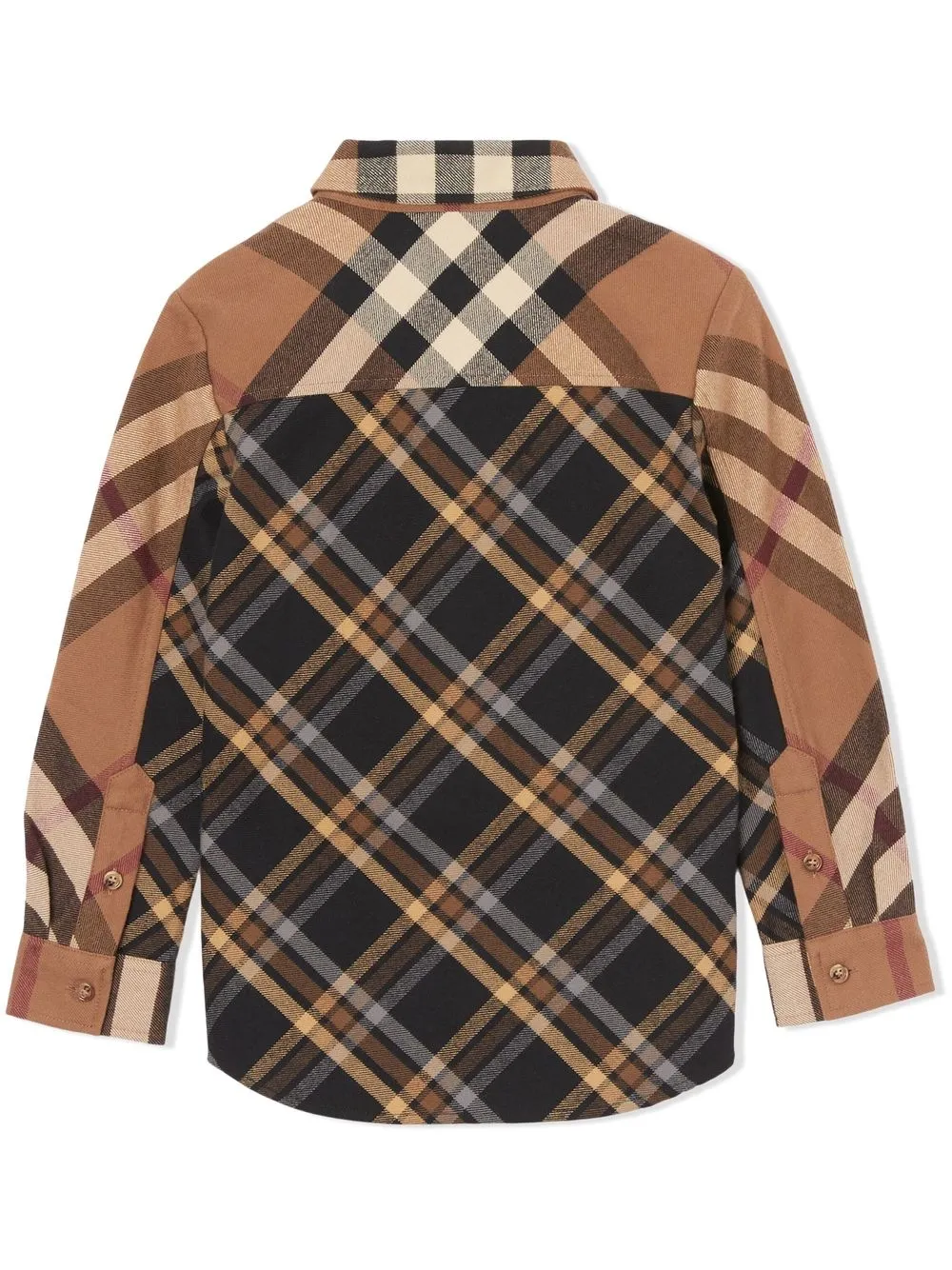 Burberry Kids Overhemd met patchwork - Bruin