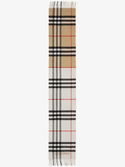 Burberry contrast-check cashmere scarf