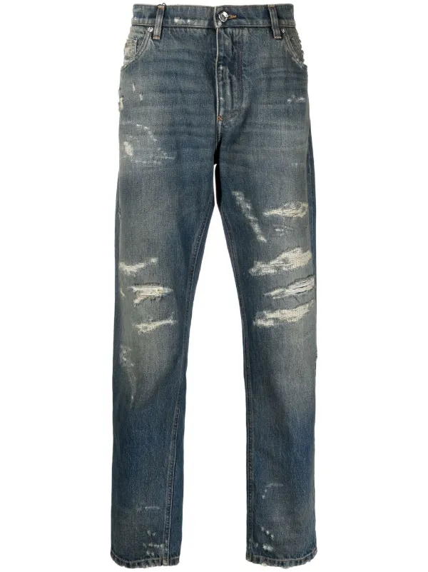 Dolce & Gabbana Distressed straight-leg Jeans - Farfetch