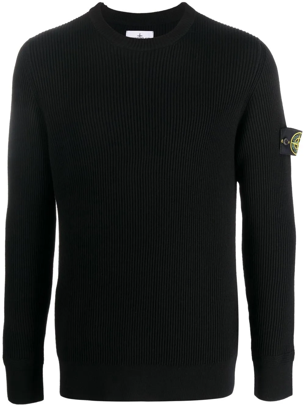 Stone Island Compass-patch ribbed-knit Jumper - Farfetch