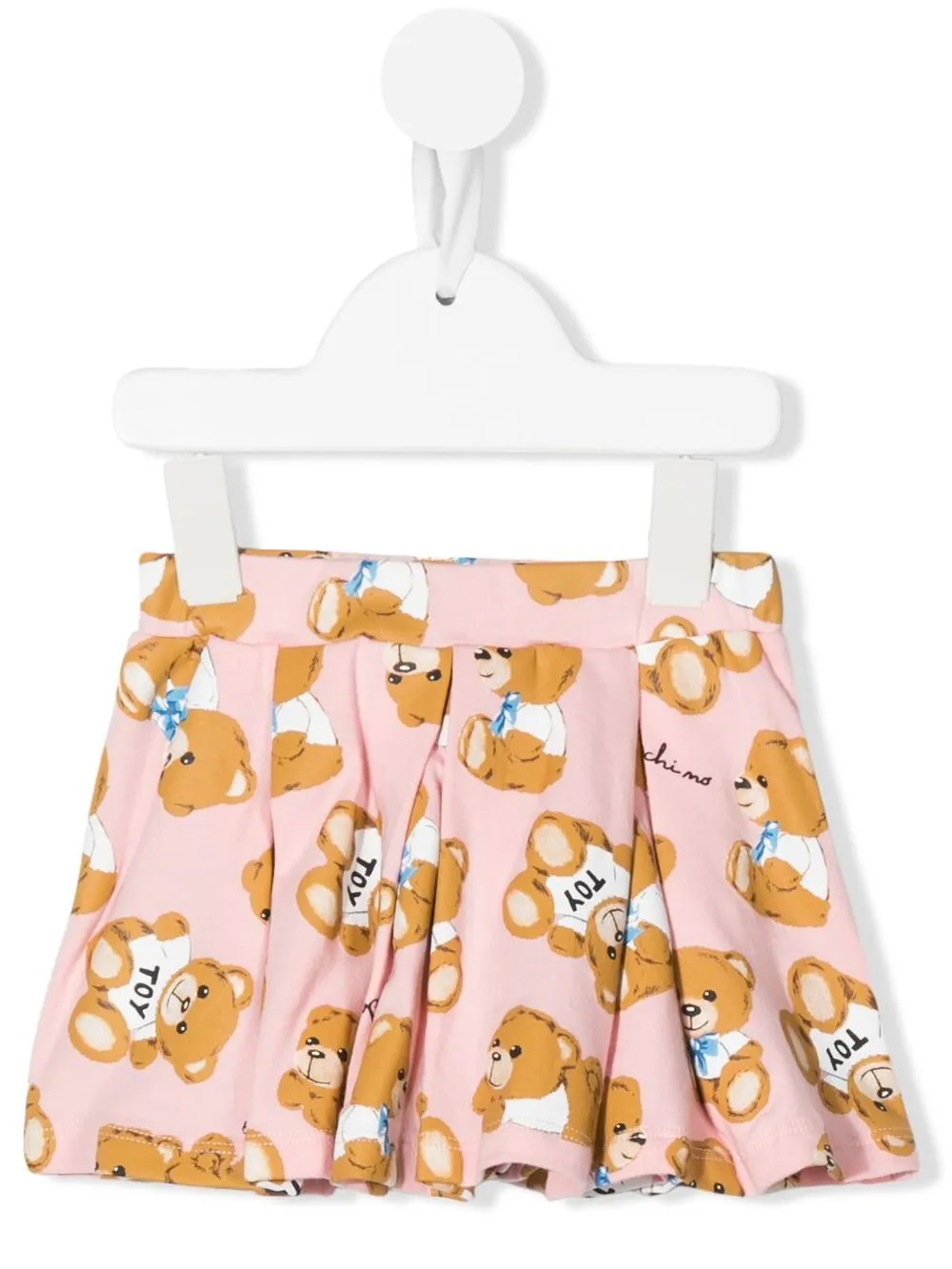 

Moschino Kids falda con pliegues y motivo Teddy Bear - Rosado