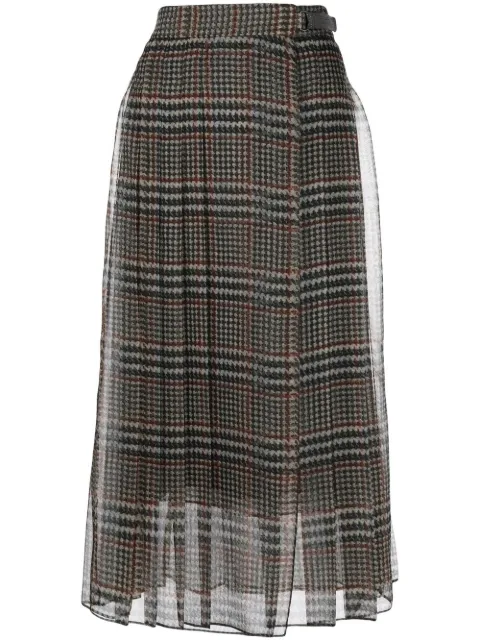 Brunello Cucinelli checked midi skirt