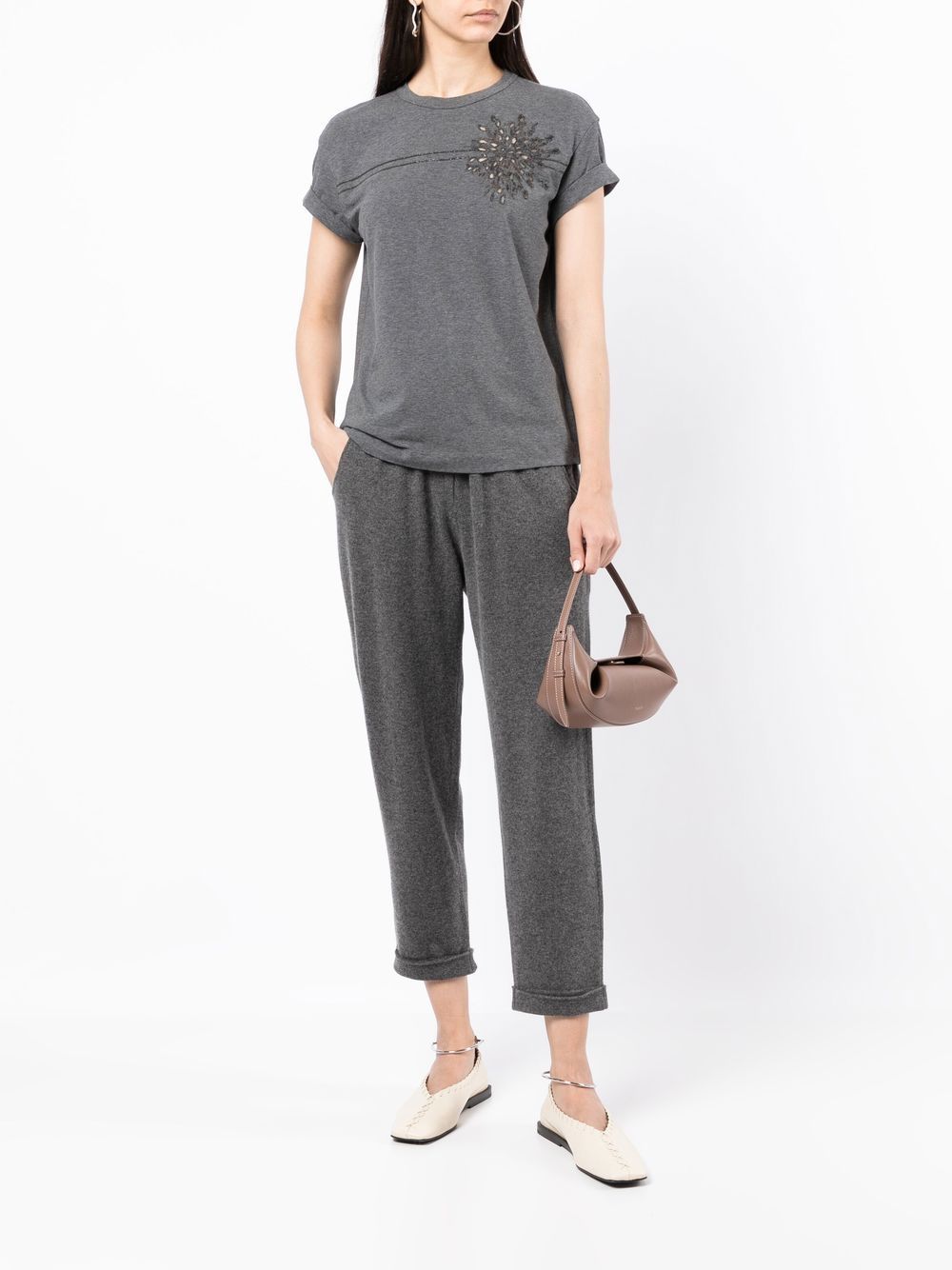 Brunello Cucinelli Gebreide joggingbroek - Grijs