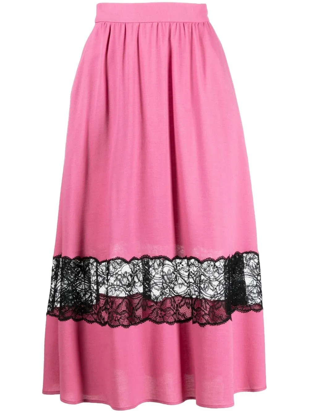 

Boutique Moschino falda midi con detalle de encaje - Rosado