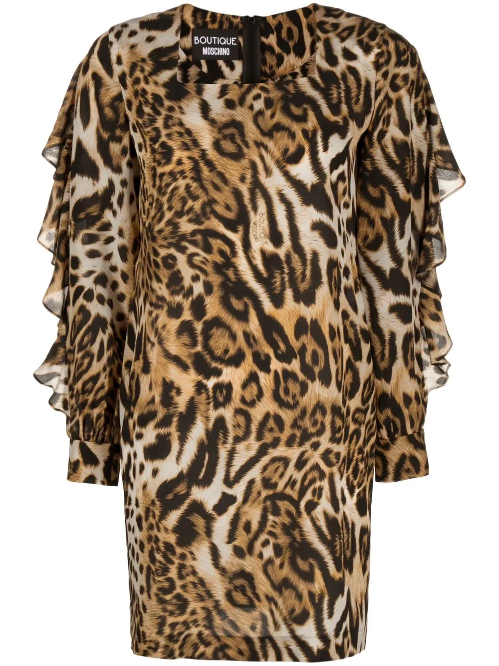 

Boutique Moschino leopard-print ruffle-sleeved dress - Neutrals