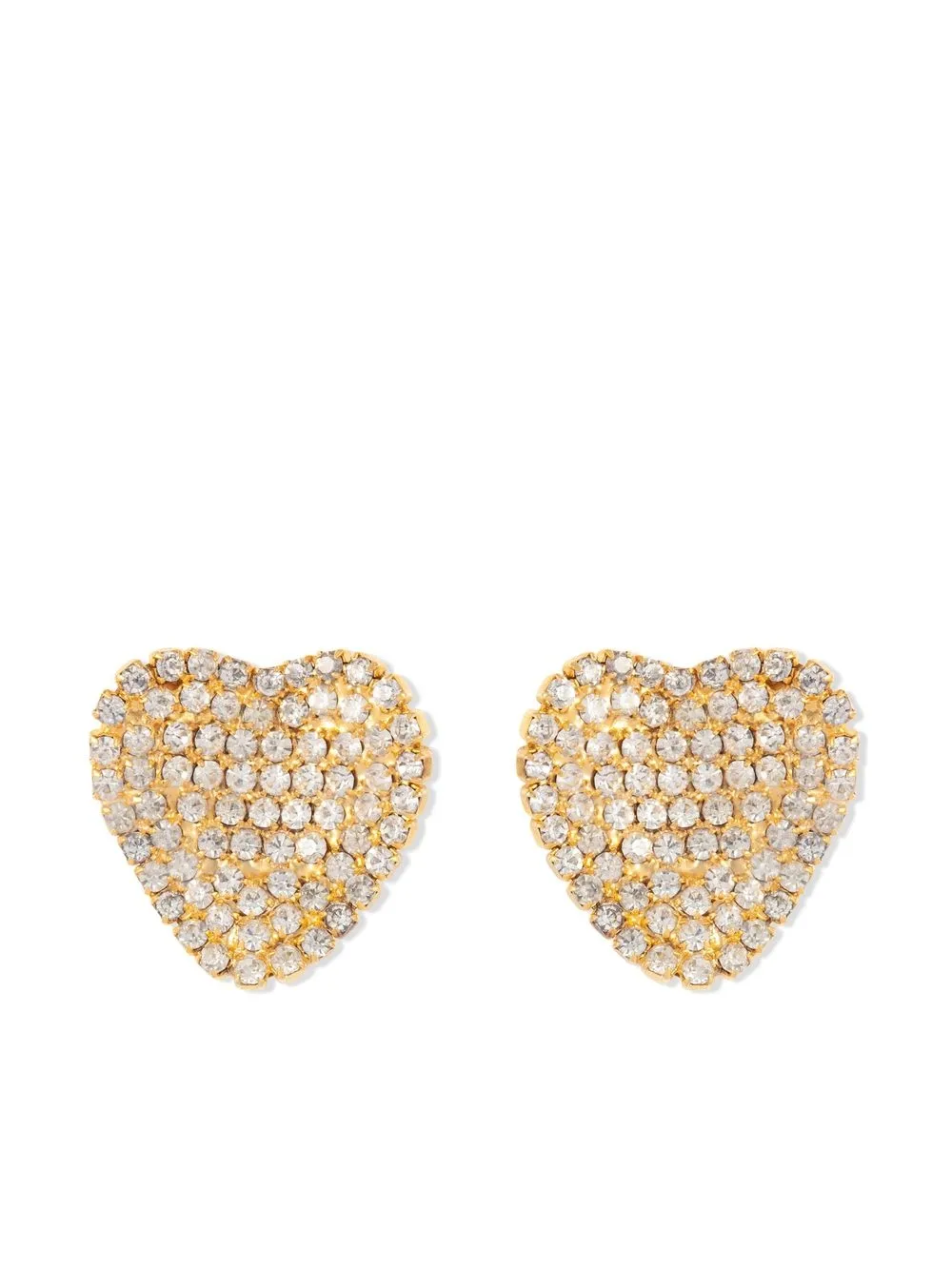 

Susan Caplan Vintage aretes de corazón con detalles de cristal 1980 - Dorado