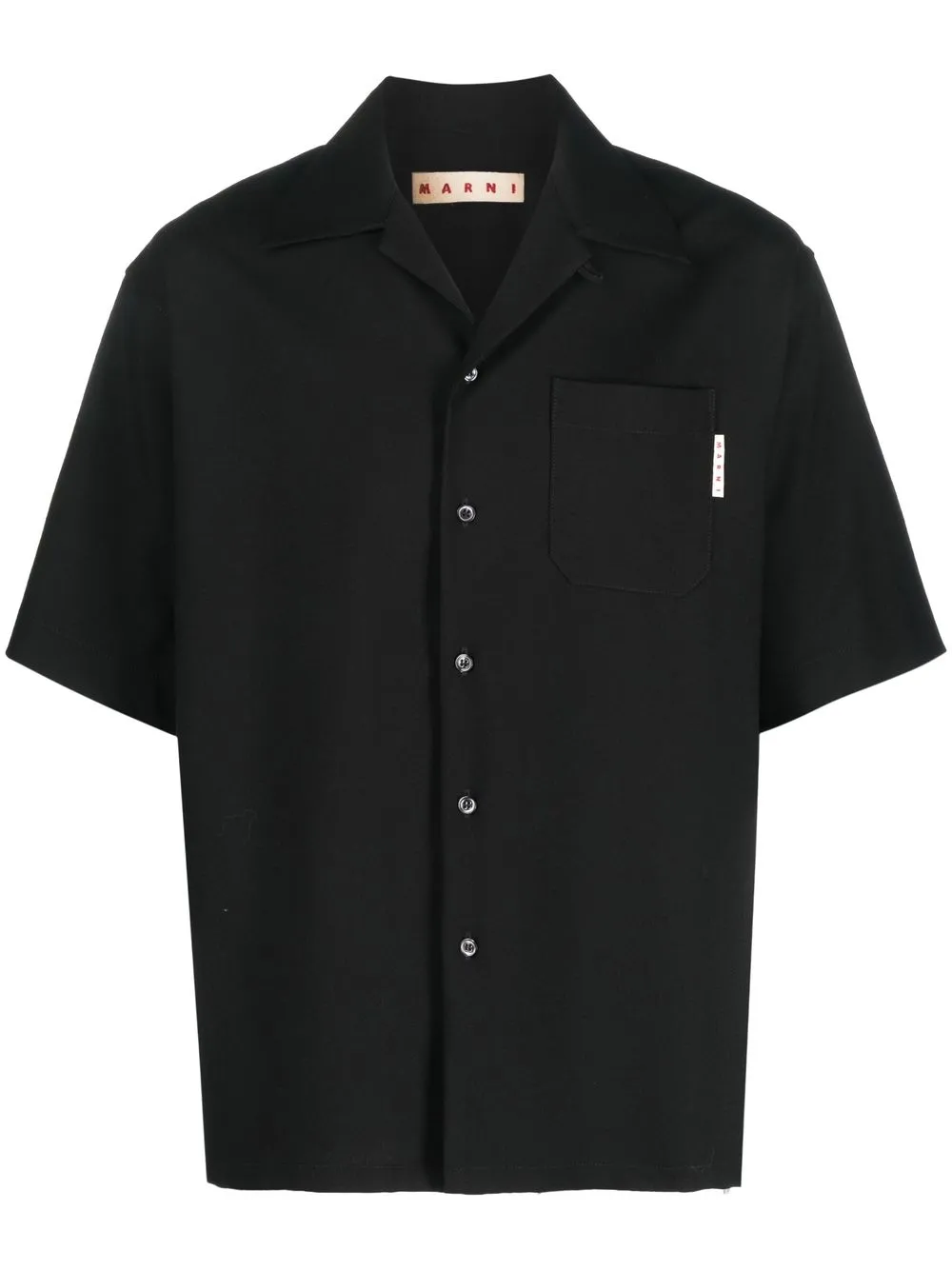 

Marni logo-tag wool shirt - Black