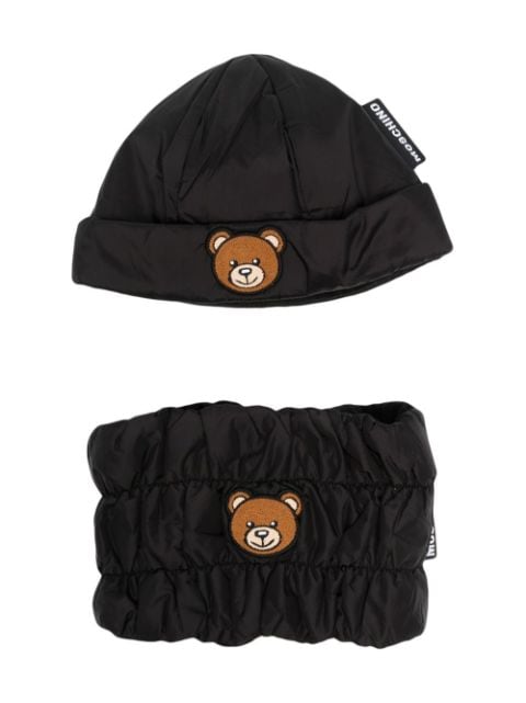 Moschino Kids Teddy Patch Hat and Neck warmer set