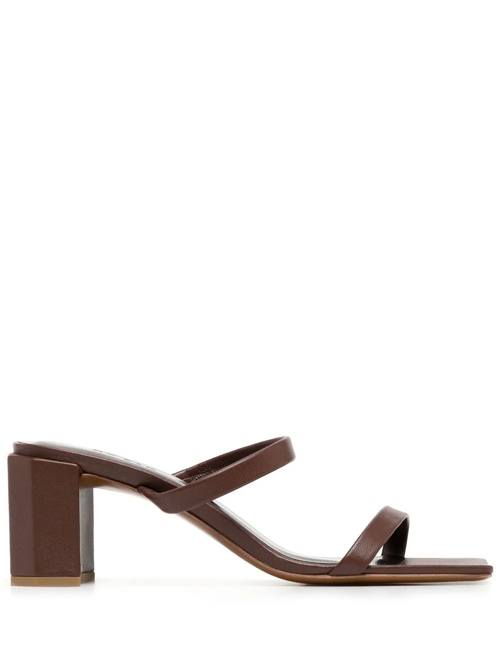 

BY FAR Tanya double-strap leather mules - Brown