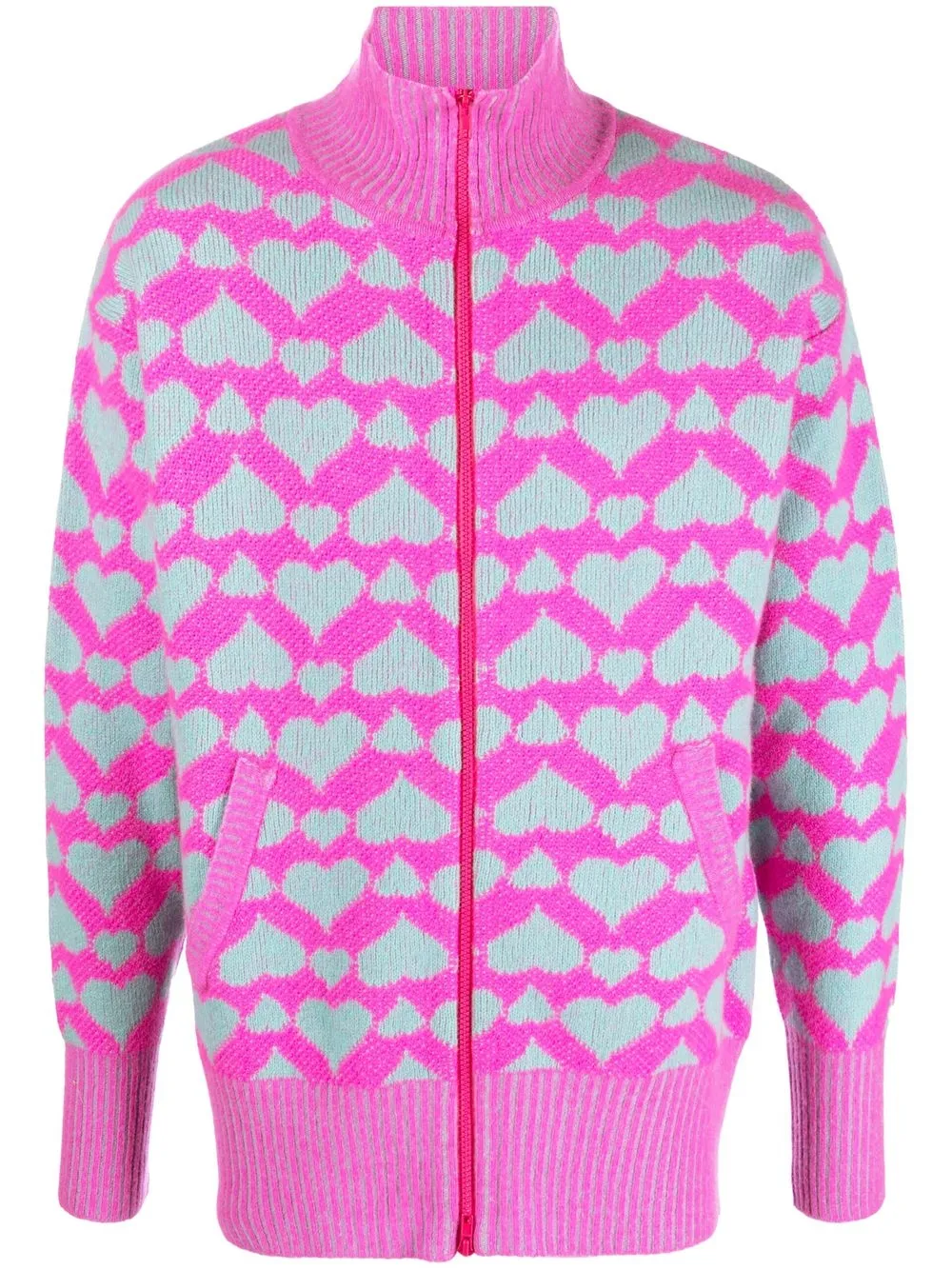 

Vivienne Westwood heart-jacquard zip-up cardigan - Pink