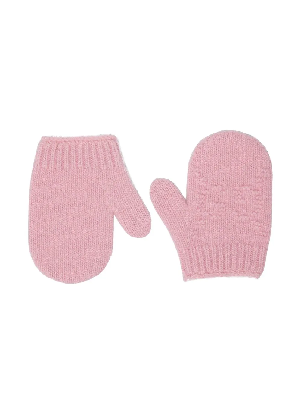 

Gucci Kids guantes tejido con logo - Rosado