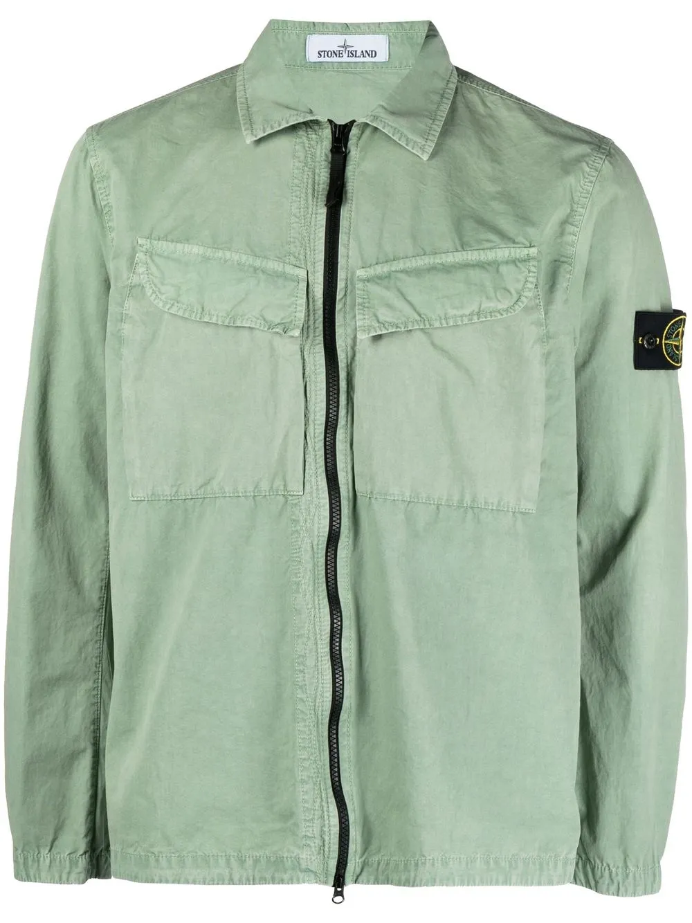 

Stone Island sobrecamisa con parche de Compass - Verde