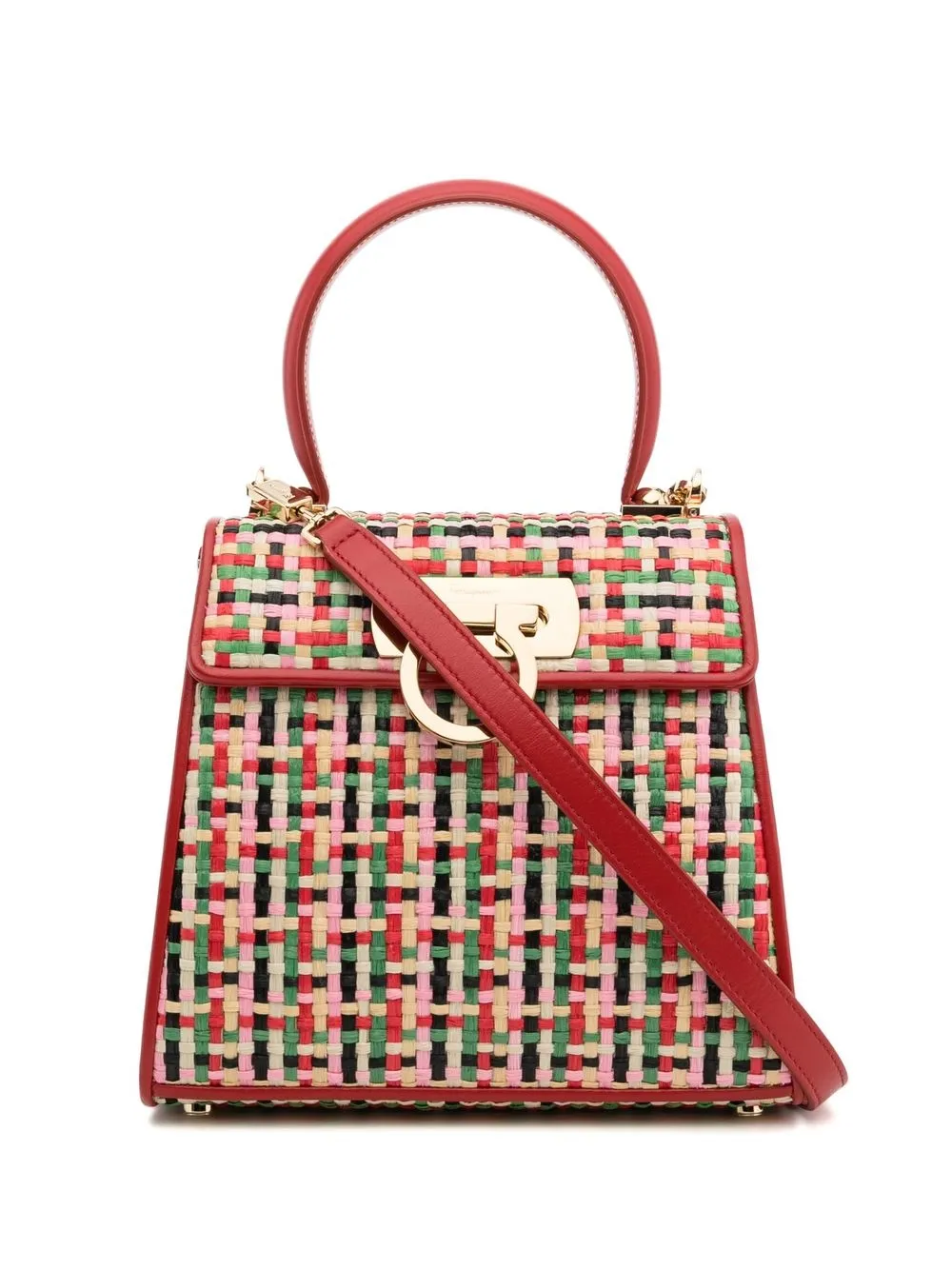 Salvatore Ferragamo Small Iconic Interwoven Top Handle Bag ModeSens
