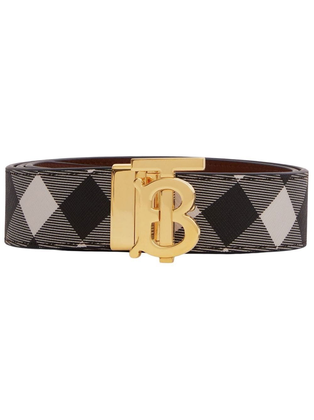 Burberry Men's Tb-buckle Check Faux-Leather Belt