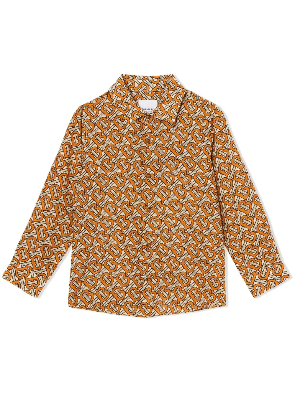 

Burberry Kids monogram-print long-sleeve shirt - Orange