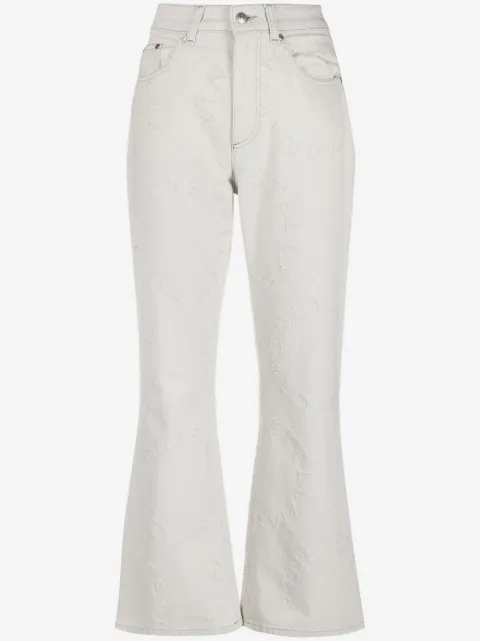Stella McCartney logo flared high-waisted trousers