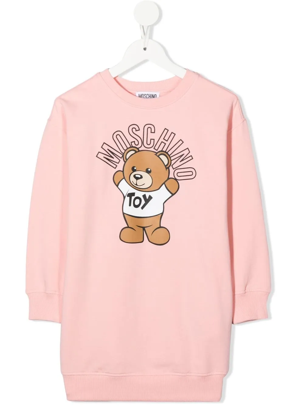 moschino kids robe-sweat à imprimé ourson - rose