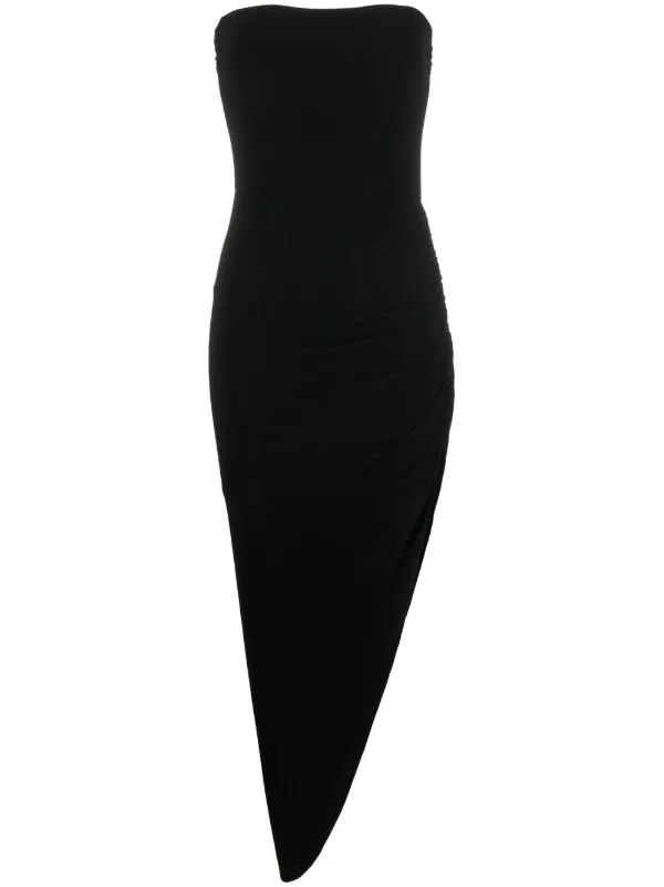 Norma Kamali Strapless Asymmetric Bodycon Dress | Black | FARFETCH ID Norma Kamali Strapless Asymmetric Bodycon Dress | Black | FARFETCH ID