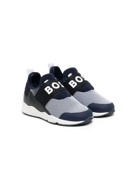 BOSS Kidswear logo-print strap sneakers