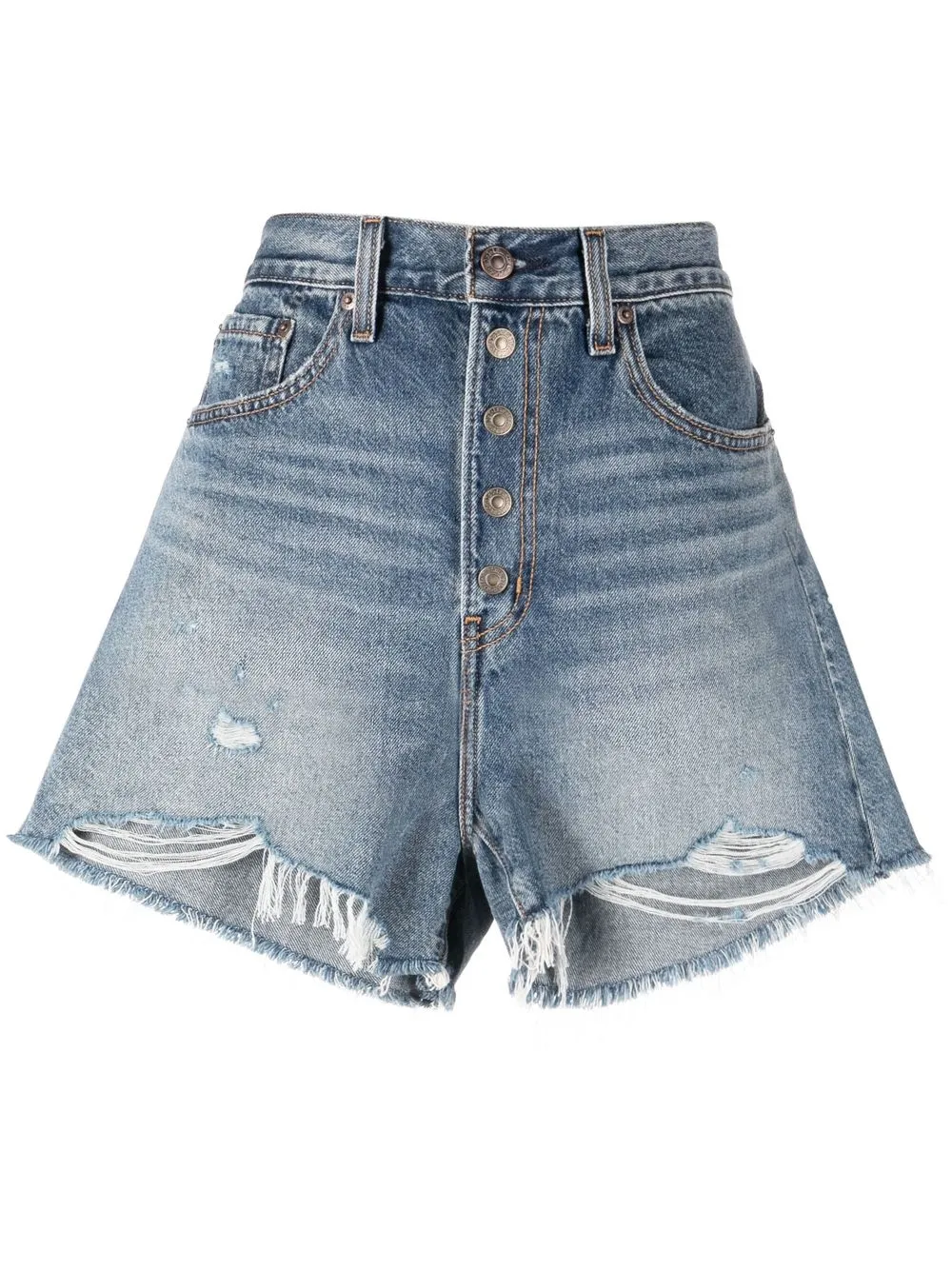

Levi's shorts de mezclilla con dobladillo deshilachado - Azul