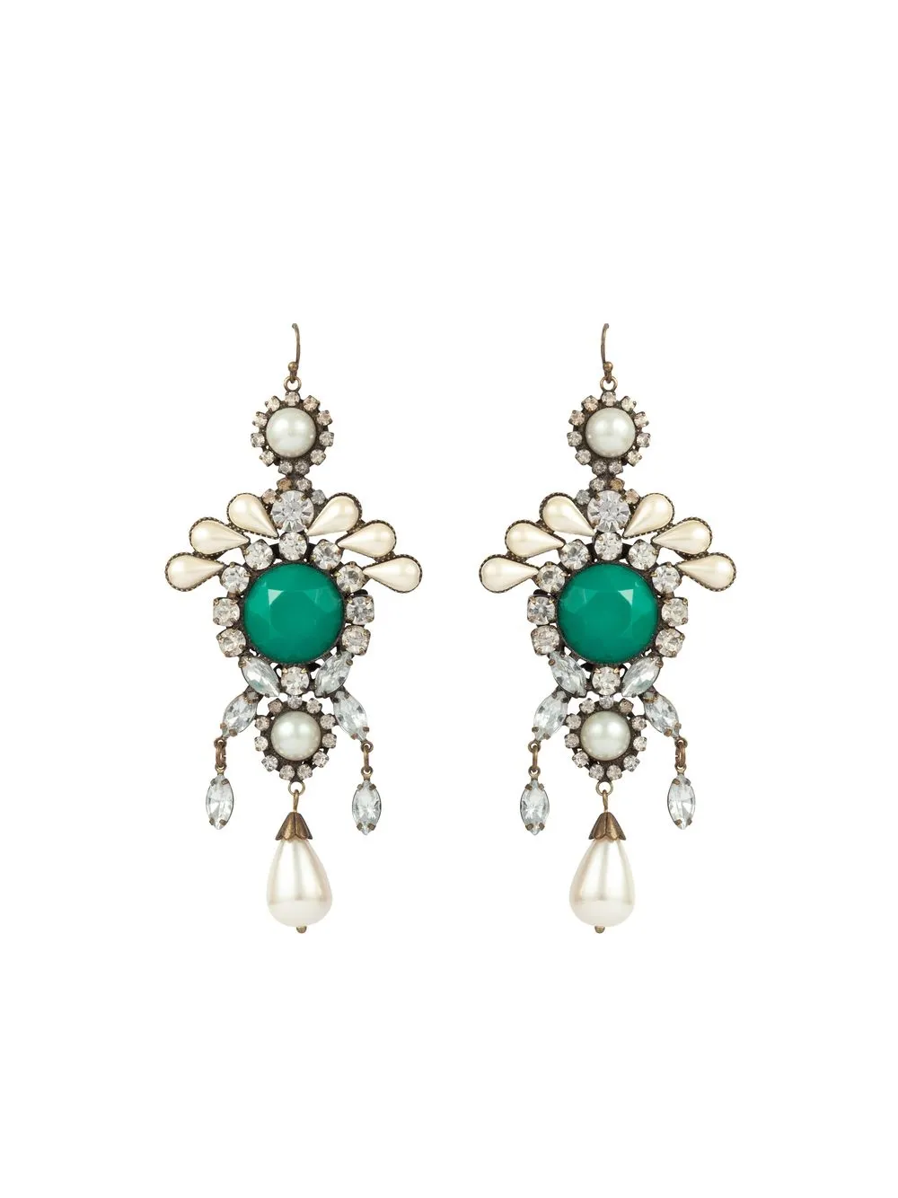 

Susan Caplan Vintage aretes con detalles de candelabro 1970 - Verde