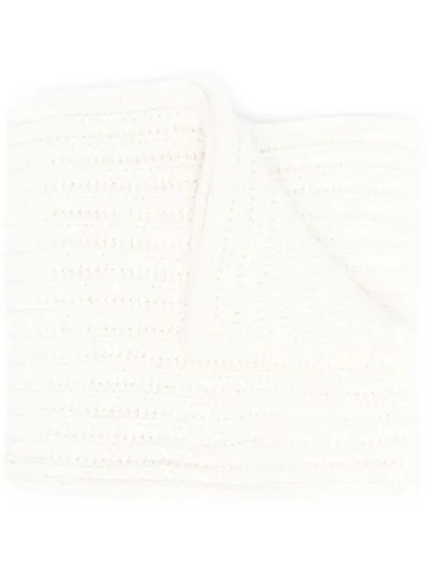 Polo Bear motif ribbed-knit scarf