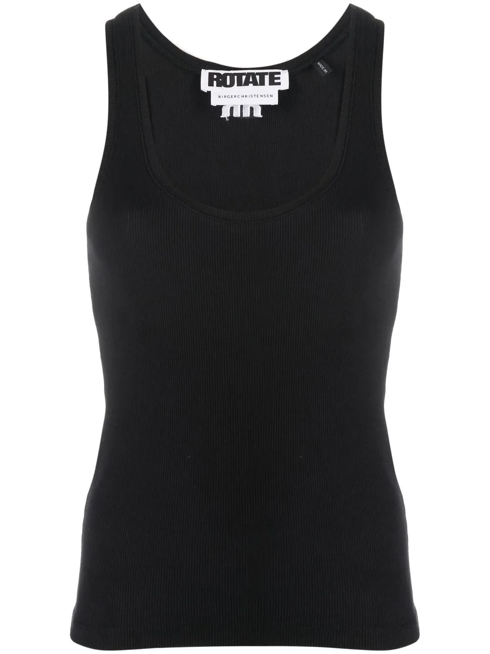 

ROTATE embroidered-logo ribbed vest - Black