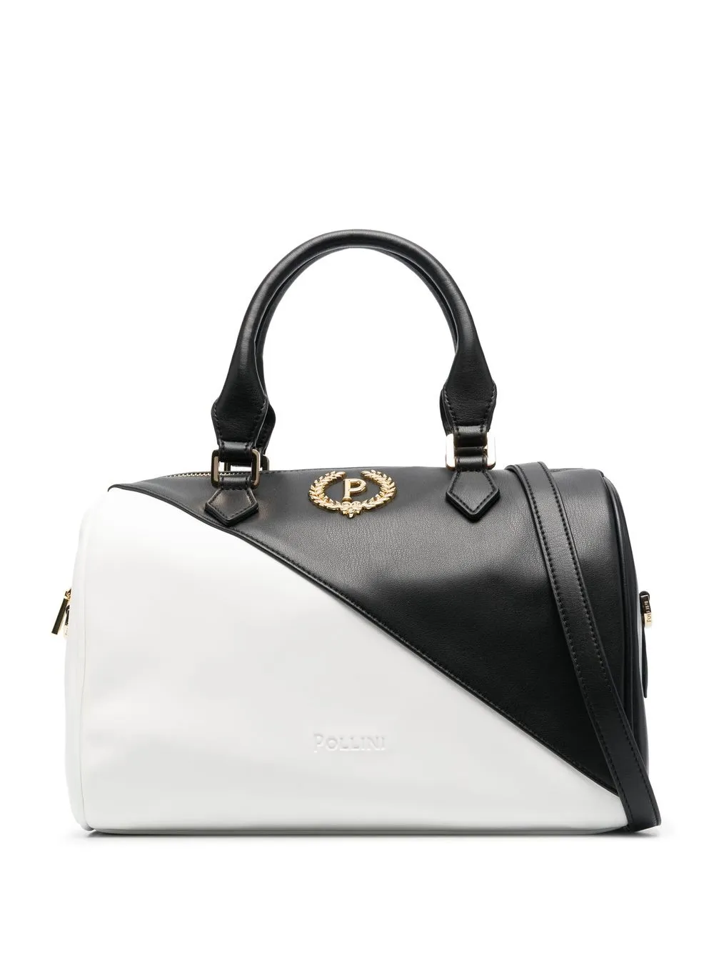 

Pollini colour-block faux-leather tote bag - Black