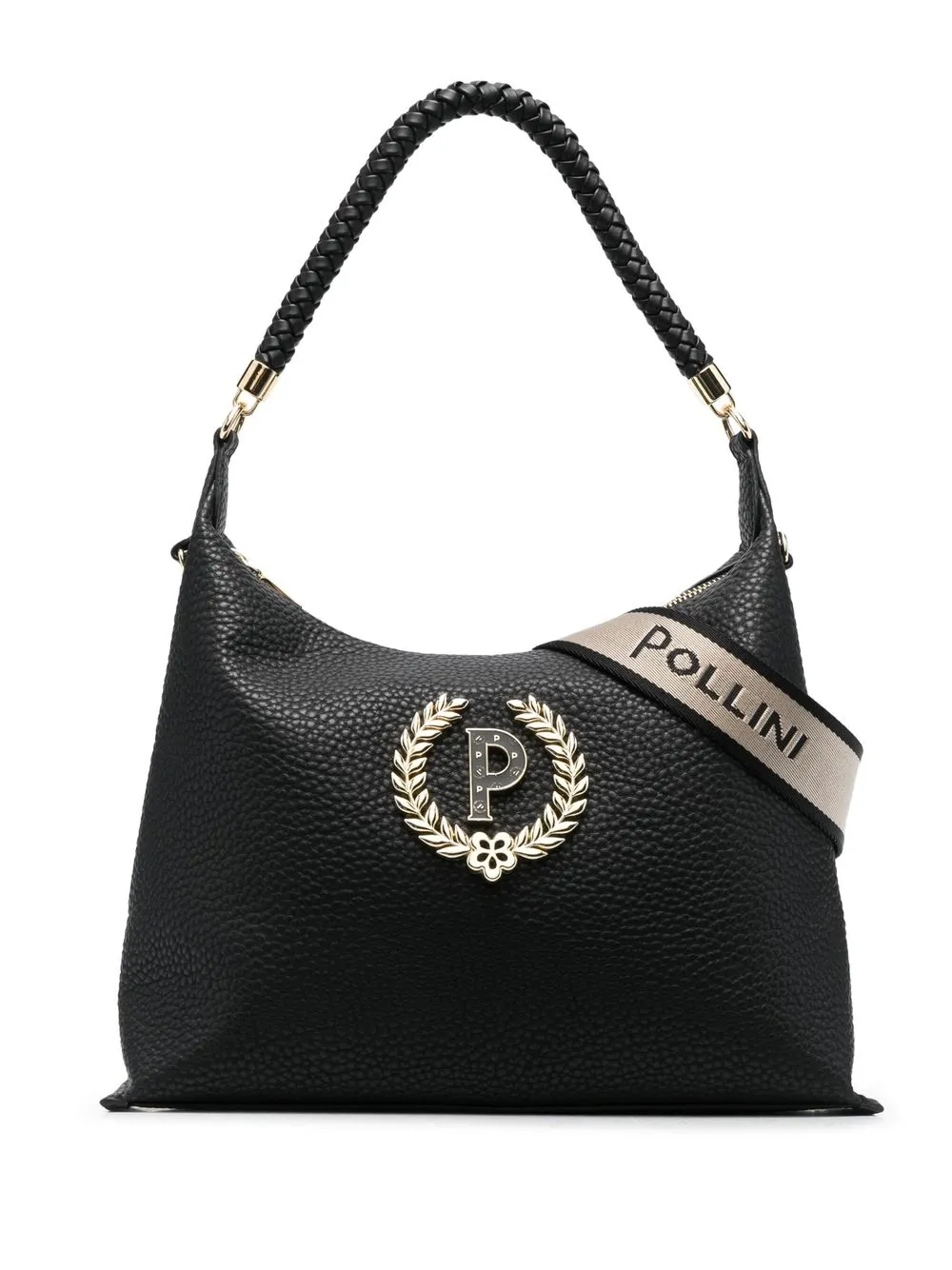 

Pollini logo-plaque detail shoulder bag - Black