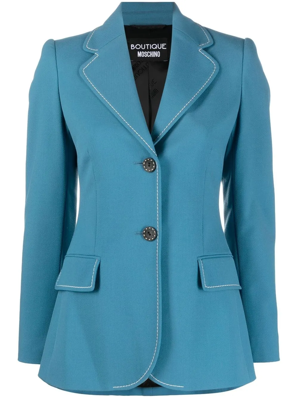 

Boutique Moschino blazer con botones y costuras en contraste - Azul