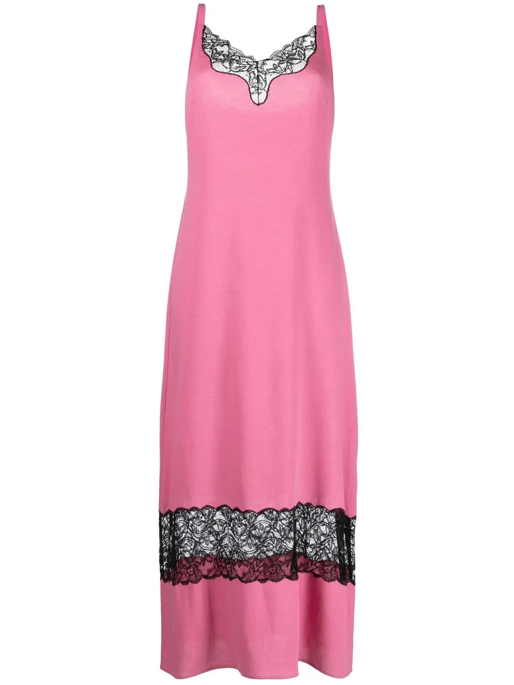 

Boutique Moschino vestido con ribete de encaje - Rosado