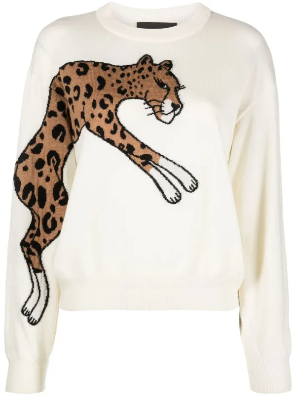 leopard knit jumper