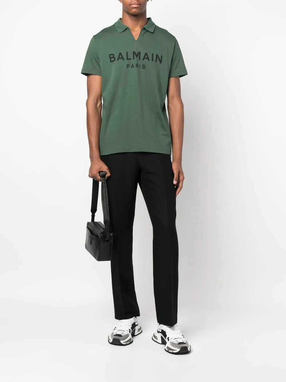 Balmain Poloshirt met logoprint - Groen