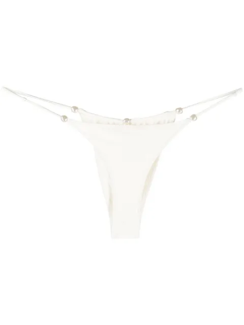 Cult Gaia pearl-embellished slip-on bikini briefs 