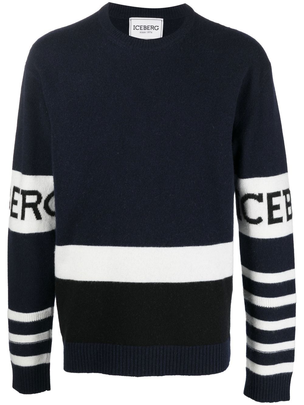 Iceberg Stripe Detail Virgin Wool Sweater - Farfetch