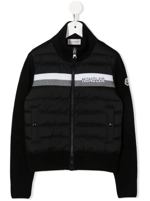 Moncler Enfant chamarra capitonada tejida en intarsia