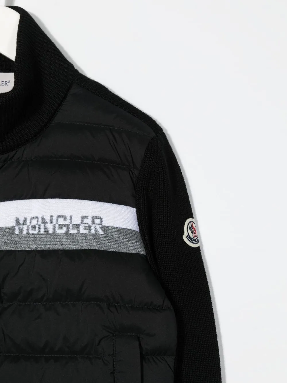  Moncler Enfant Intarsia-knit Padded Jacket - Black 